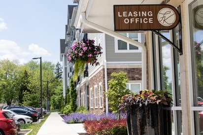 Sign of leasing office 